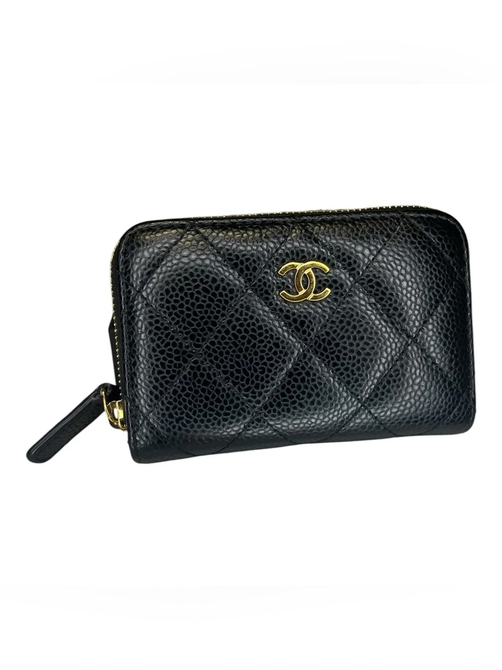 Chanel Caviar Leather 'Zipper Coin Purse'